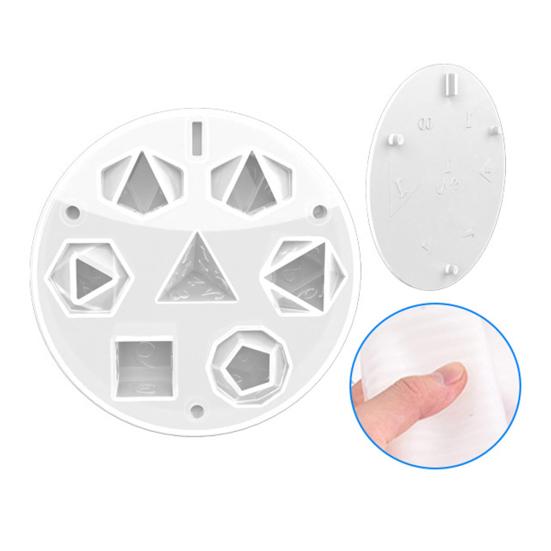3D игральные кости DIY игральные кости с 7 сетками для изготовления форм нерегулярные многосторонние цифровые игральные кости силиконовая форма DIY