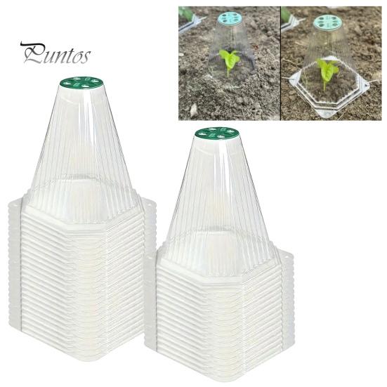 10/20 Pcs Garden Cloche Clear Mini Greenhouse with Rotatable Vent Reusable Plant Protector for Outdoors Plants Frost Freeze Protection