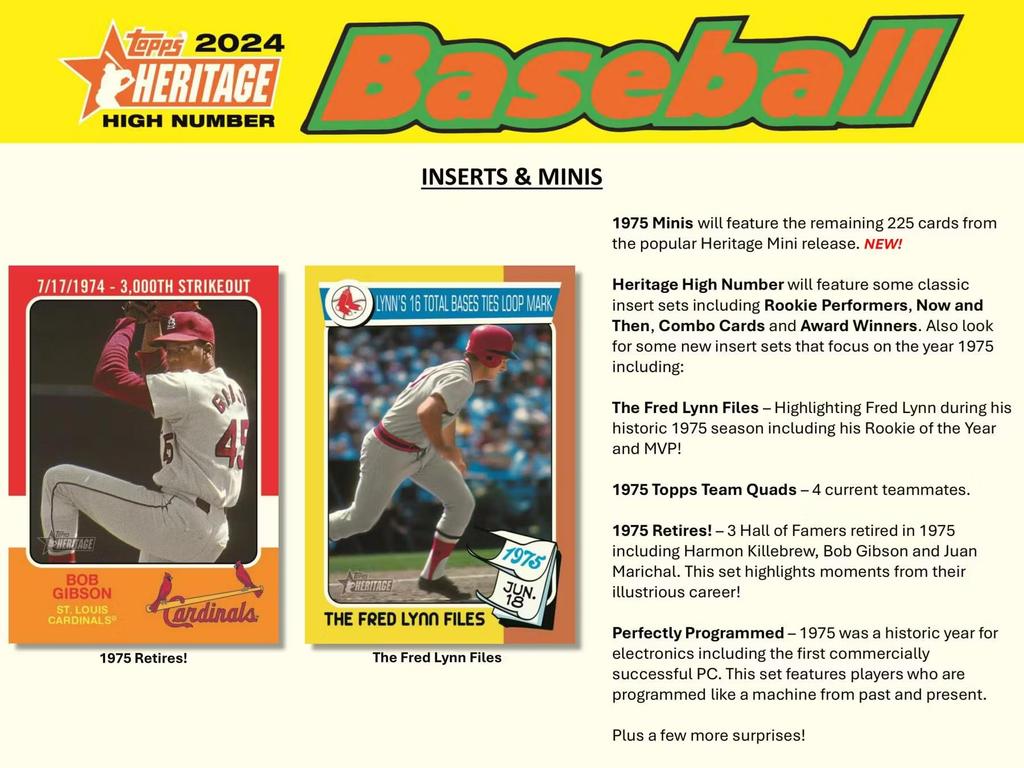 2024 Topps Heritage Baseball Hobby Trading Card Box Autograph or Relic Card Per Hobby High-Number (One Box)