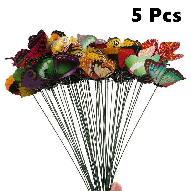 100Pcs/Set 3D Simulation Butterflies Garden Yard Planter Colorful Butterfly Stakes Decoracion Outdoor Decor Flower Pots Decor