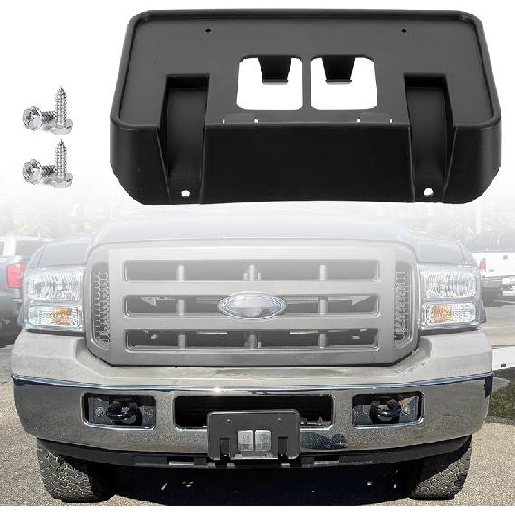 Рамка для переднего номерного знака для Ford F250 F350 F450 F550 Super Duty 2024 2025 2026 Без сверления Держатель переднего бампера для номерного знака Крепежный кронштейн Крышка