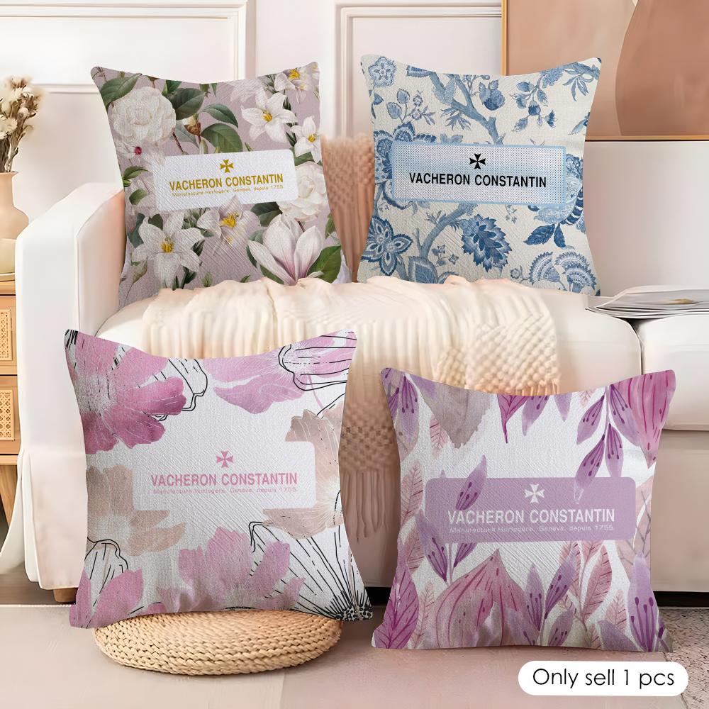 Fashion VVacherons CConstantin Cushion Cover Natural Linen Organic Fabric DoubleSided Printing Couch Pillow Covers Home Decor