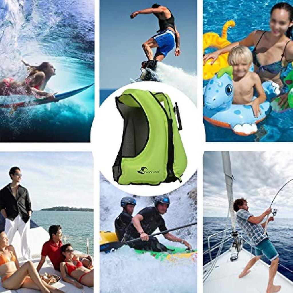 Жилеты для снорклинга, надувные плавучие куртки для взрослых, легкий жилет плавучести для каяков, портативный плавательный жилет, водные виды спорта на открытом воздухе (Подходит для 100-220 фунтов)