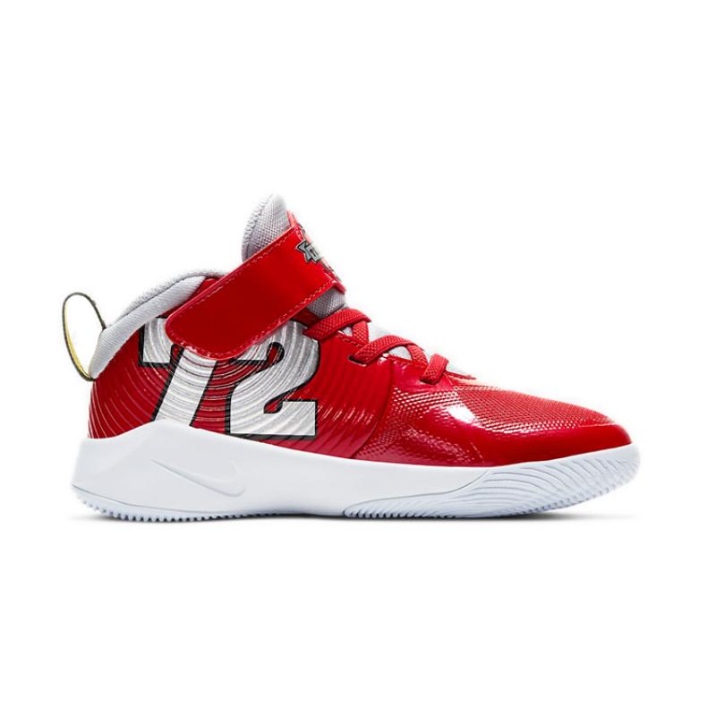 Nike Team Hustle D 9 Mid Top Children's Basketball Shoes Red Children Aged 3 7 Years Old Sneakers CQ4278-600