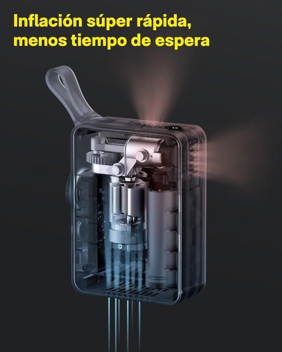 Compresseur à Air Portatif - HOTO - Gonfleur Pneus Voiture - 150PSI - 3 Embouts - Rechargeable USB