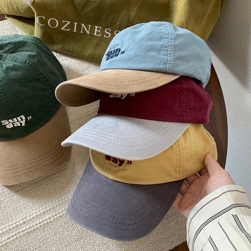 Хлопковая винтажная бейсболка корейская подростковая бейсболка с вышитыми буквами для мужчин и женщин