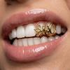 Gold Double Hollow Flower Grillz Silver Irregular Shape Tooth Grills Elegant Teeth Grillz  Events