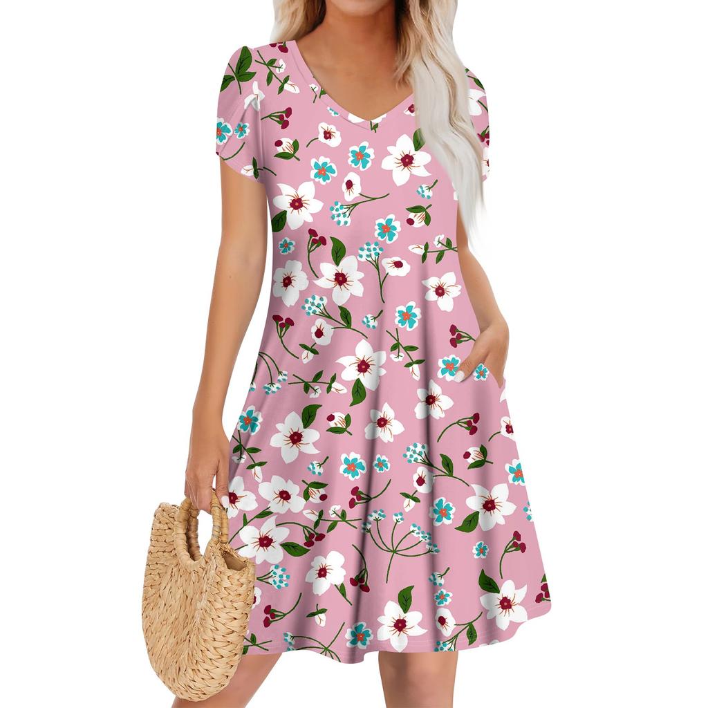 Женское повседневное модное платье с V-образным вырезом и коротким рукавом, стильное свадебное платье для гостей