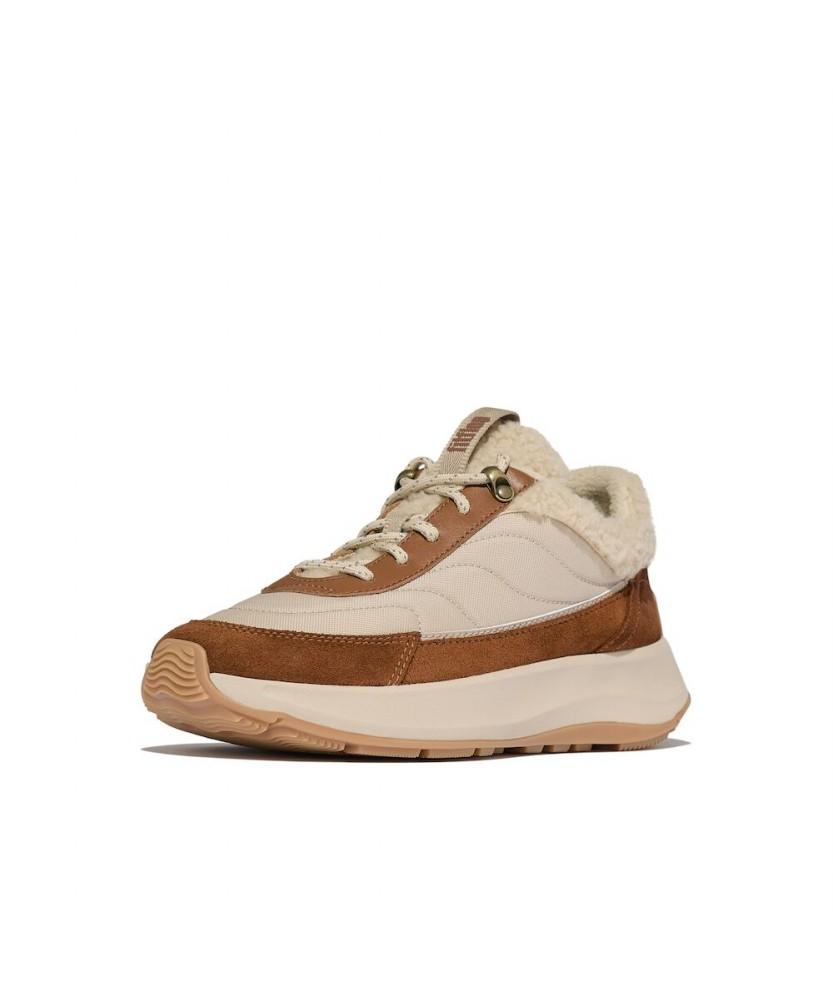 Fitflop [F-Mode] Women'S Suede Mix Platform Sneakers - Deep Tan/Camel Mix (Ft59K2N01C)