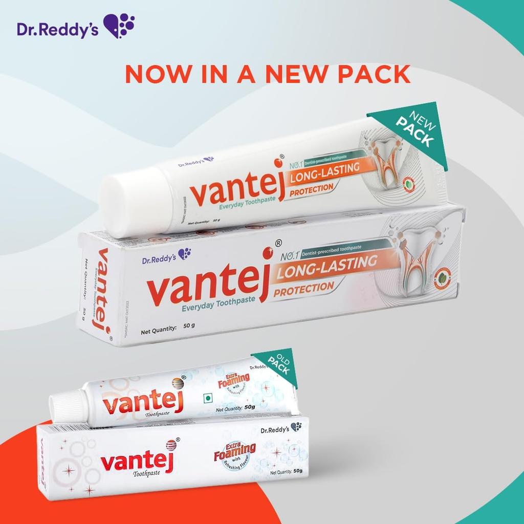 Vantej Toothpaste 50g Pack of 1 Non-Fluoridated Sensitive Teeth Mint Paste for Brighter Smile