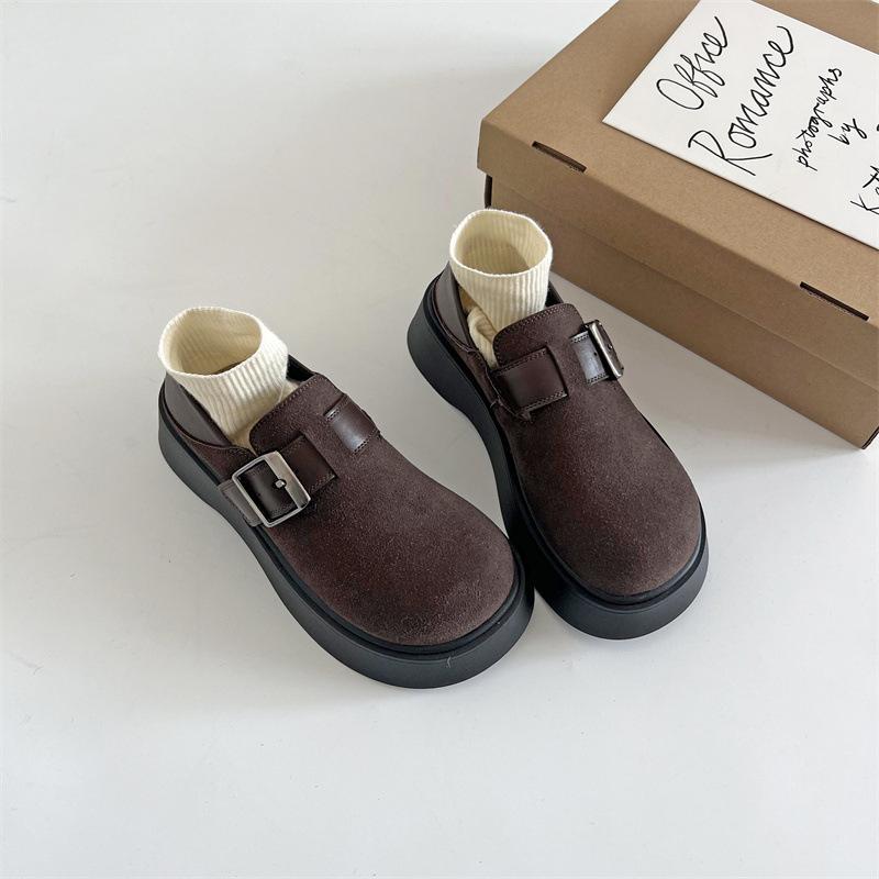 Туфли женские кожаные на платформе белого цвета в ретро-стиле в британском стиле 2025 года, универсальные туфли-лодочки Мэри Джейн на осень и зиму