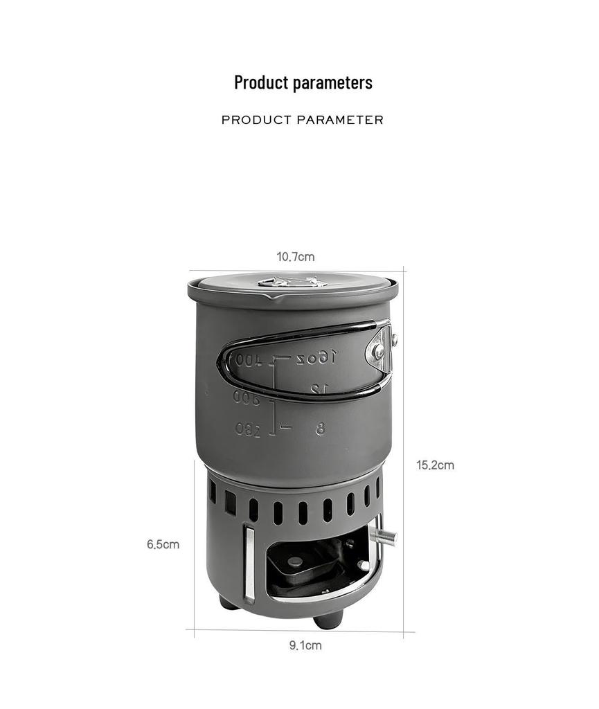 Portable Outdoor Aluminum Alloy Alcohol Stove Set for Camping and Boiling Water