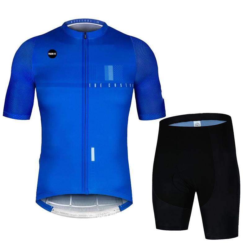 Men Short Sleeve 2026 Summer Breathable Cycling Suit Set Bicicleta Clothing MTB Maillot Ropa Ciclismo Sportswear Blue Bicycle Suit
