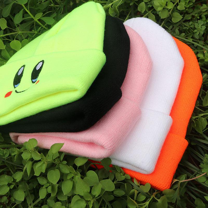 Эластичная шапка с вышивкой глаз и героями мультфильмов, осенне-зимняя модная женская вязаная шапка с опрессовкой