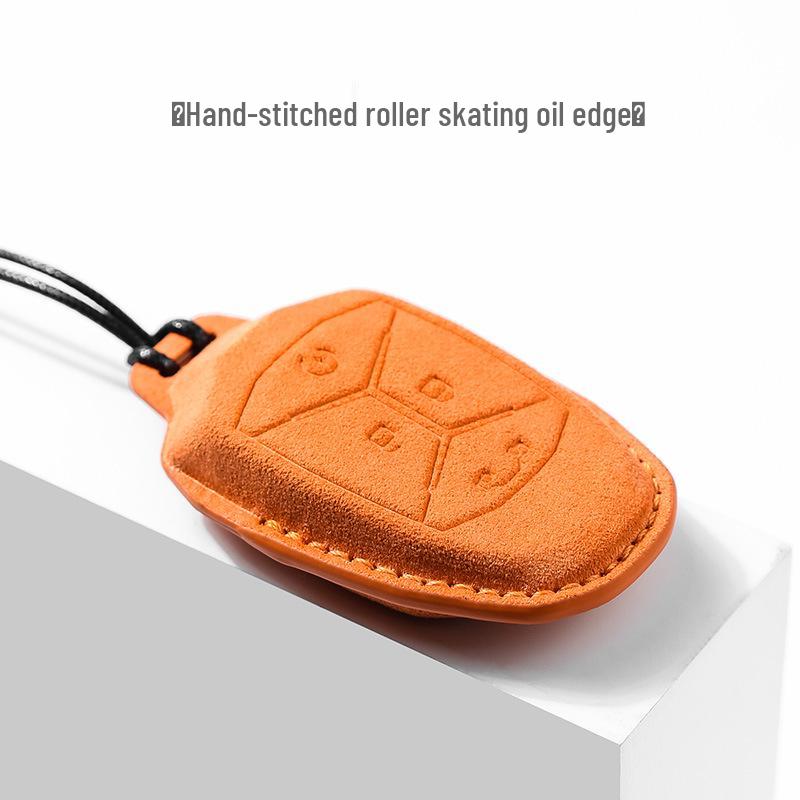 Lynk&Co 03 Suede Key Case: Elegant Unisex Protective Cover with Pendant and Buckle.
