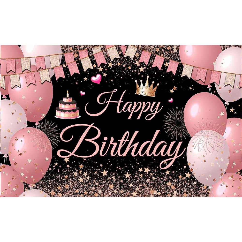 Черный Золотой Розовый Блеск Украшения на День Рождения Фон Декор Для Вечеринки Фон Баннер Товары Для Вечеринки На День Рождения Реквизит Для Фотостудии