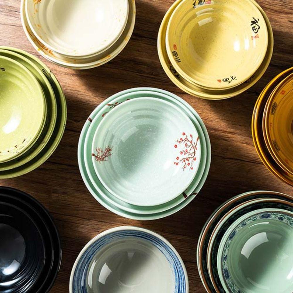 Большая миска для лапши, японская суповая миска, сервировочная миска, меламиновая миска для рамена, отели