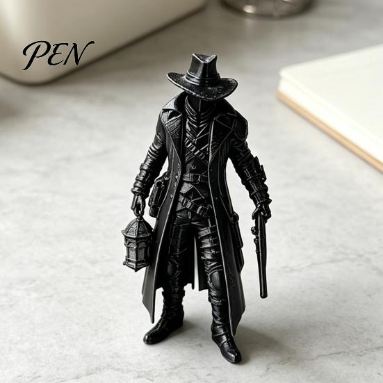 Ландшафтные украшения для двора, 3D-печатный готический фонарь, фигурка охотника, статуя человека в темном плаще, декор для стола с плащом, Хэллоуин, жуткий декор для дома,