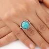 Blue Turquoise Gemstone 925 Solid Silver Jewelry Handmade Ring Anniversary Gift RR-7-51