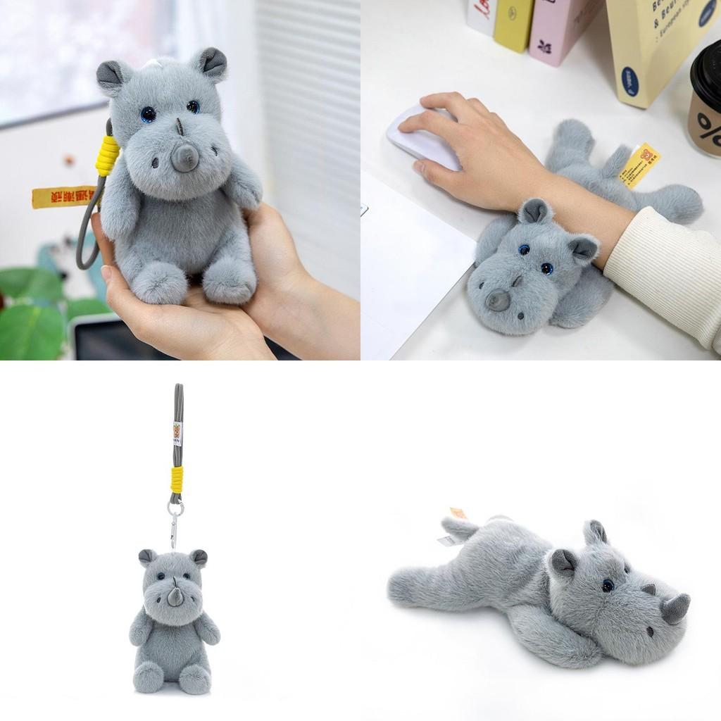 Toy Rhino Plush Soft Short Children Collectors Decoration Festival Gift Doll
