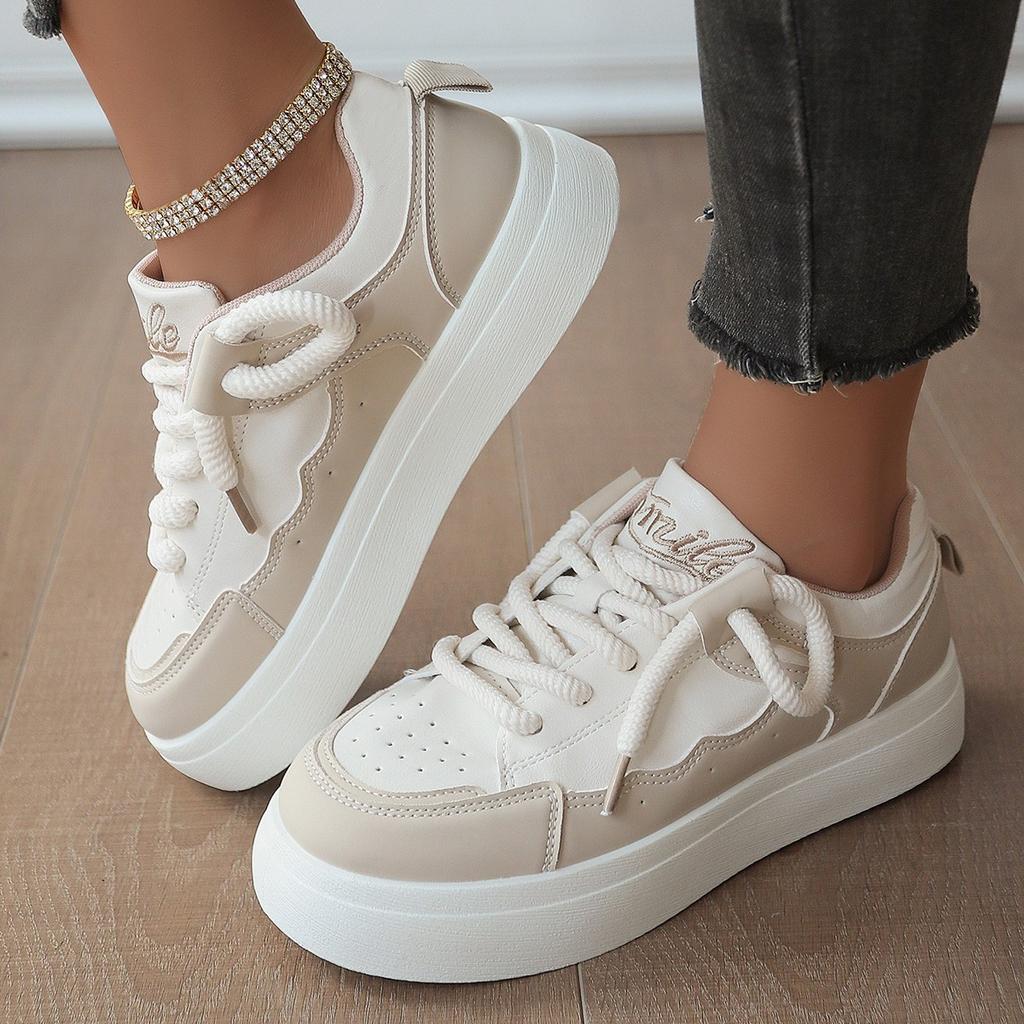 Fashion New Casual Shoes for Women In Spring Autumn Thick Soled Low Cut Simple Comfortable Breathable Wear-resistant Trendy Board Shoes