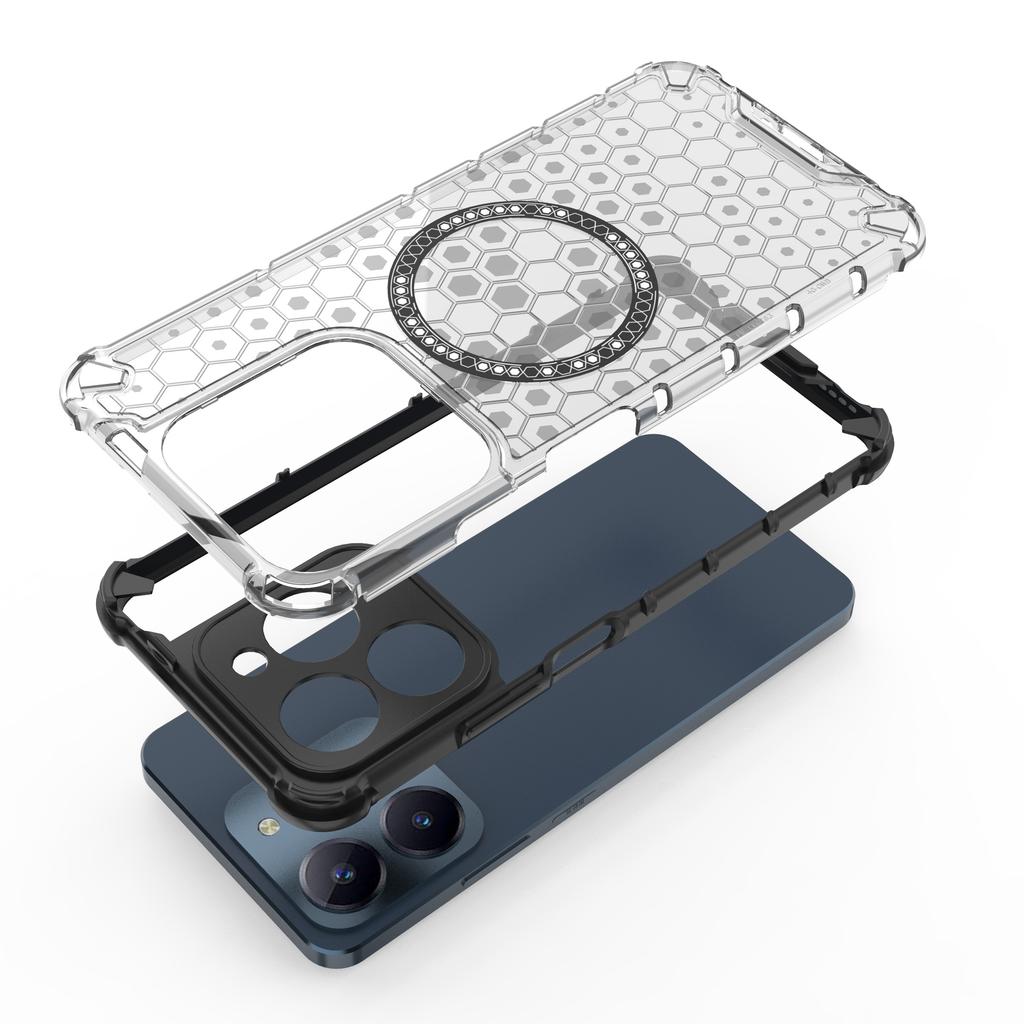 Для Realme C61 4G/C63 4G/Narzo N63 4G Магнитный чехол из ТПУ+ПК с сотовой текстурой