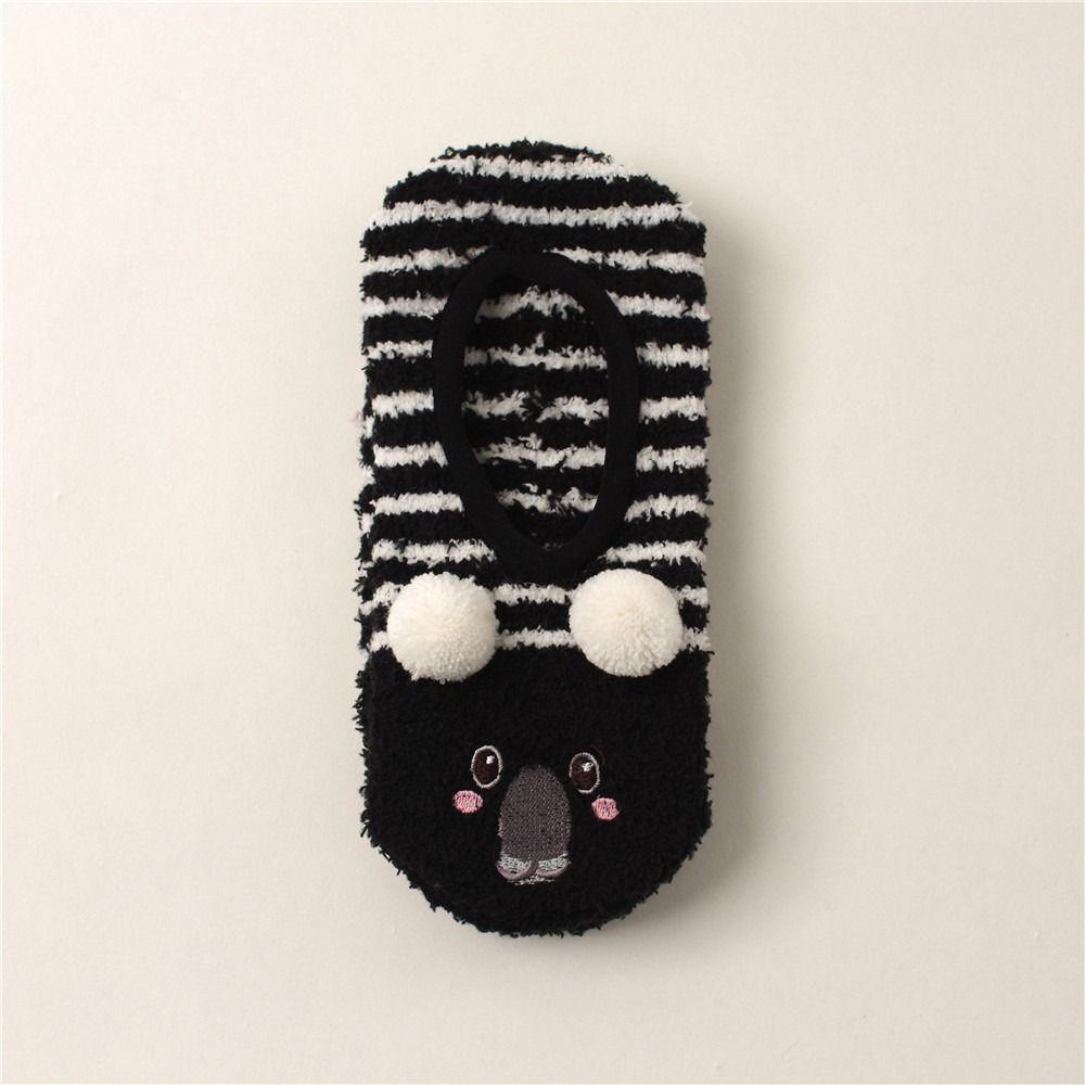 Мультяшные противоскользящие носки для пола коала рождественские домашние носки кавайные коралловые флисовые носки-лодочки для детей