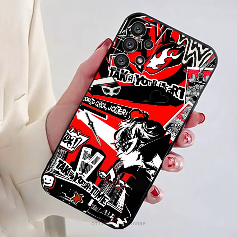 Игровой чехол для телефона P-Persona 5 для Samsung Galaxy A13, 21s, 22, 31, 32, 52, 53, 71, 80, A91, мягкий черный корпус