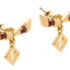 Fendi Logo Shaped Metal Crystal Brass Earrings Unisex earrings Gold 8AK905ATEPF1S83