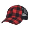 Mesh Cap Checkered Pattern Perforated Hat Running Outdoor CA710 [White Fang] Women's (Red Black)