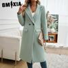 Women's Vintage Casual Solid Color Print Autumn Winter Long Sleeve POLO Neck Jackets & Coats