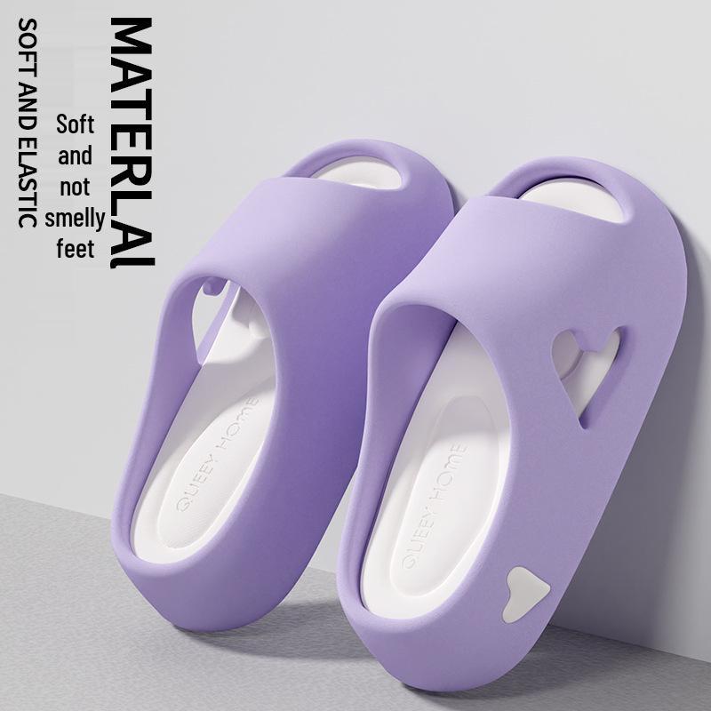 Женские комнатные/уличные нескользящие EVA тапочки - Дизайн эмодзи какашки, Толстая подошва, Летние шлепанцы для душа