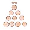 20pcs Wooden Christmas Round Xmas Tree Hanging Decorations Blanks Craft Gift