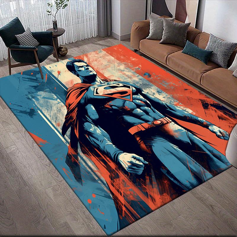 Comic Superhero Anti-Slip Rug, Rectangular Carpet for Home Game Zone & Living Area Decor