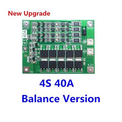 Зарядное устройство Li-ion литиевой батареи Плата защиты BMS 3S 4S 40A 60A Улучшенная балансировка 18650 Для двигателя дрели 11.1V 12.6V/14.8V 16.8V