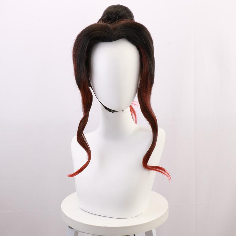 Anime Demon Slayer Kokushibo Cosplay Black Red Wig Purple Kimono Haori Uniform Helloween Christmas Party Costume