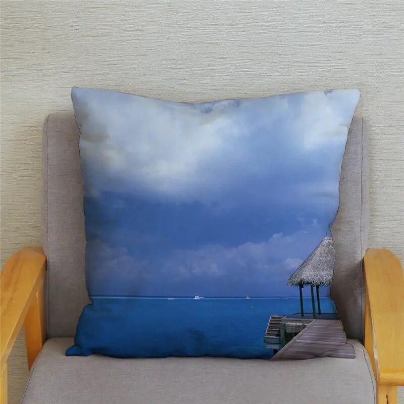 Декор для спальни, гостиной, пляжный пейзаж, кокосовая пальма, чехол для дивана, домашний декор, наволочка с принтом морской звезды и ракушки