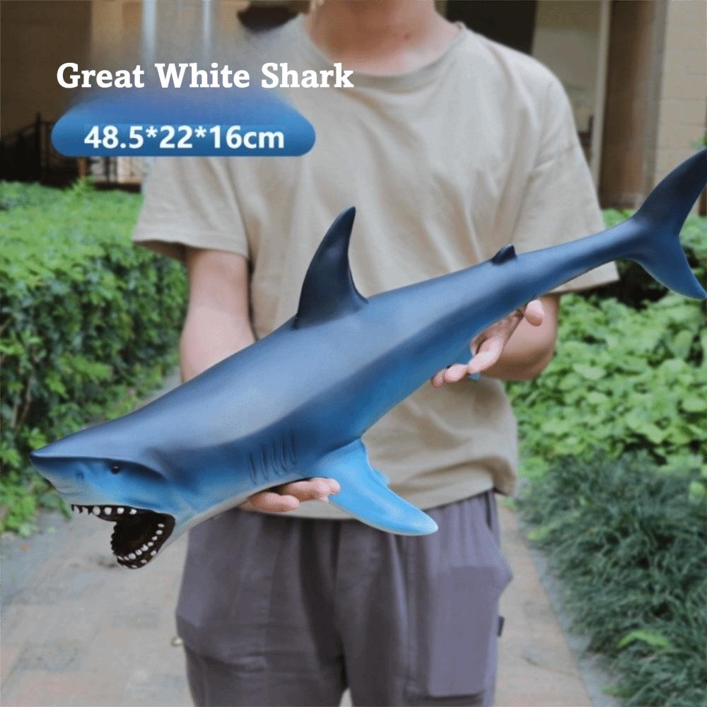 Large Size Ocean Animals Action Figures Great White Shark Model Ocean Animal Simulation