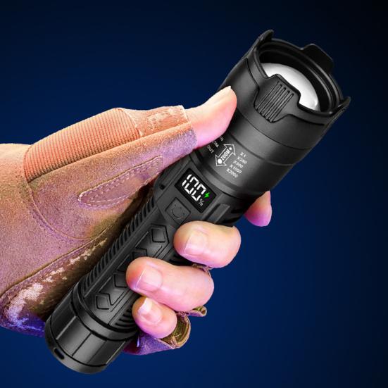 Светодиодный фонарик Супер яркий цифровой дисплей IPX65 Водонепроницаемый перезаряжаемый масштабируемый уличный тактический фонарь для экстренного использования