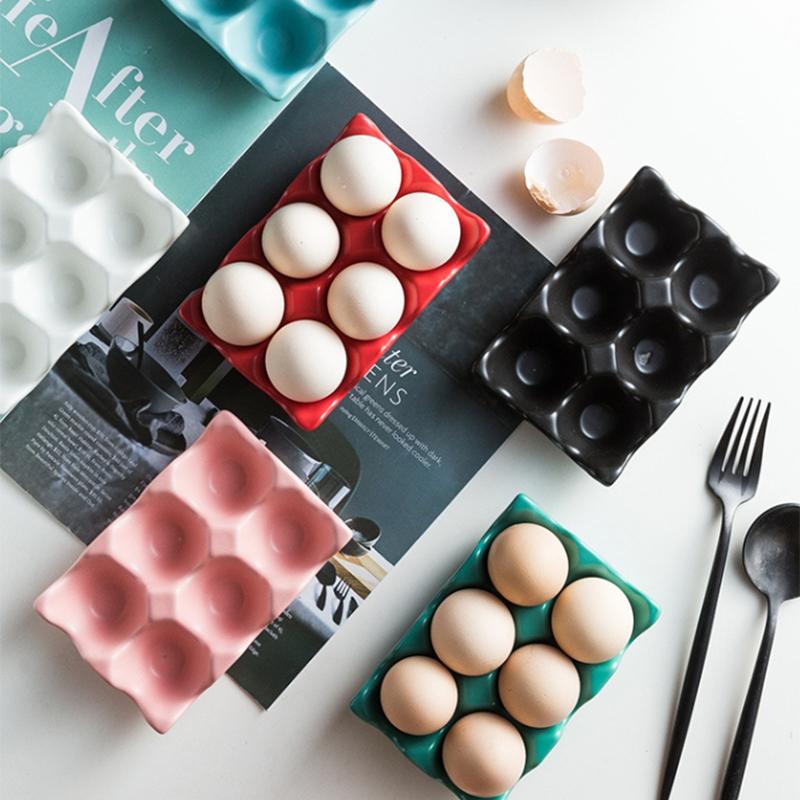 6 сеток, держатель для яиц, керамический противоскользящий ящик для яиц, холодильник, противоударный держатель для яиц, ящик для хранения, организация домашнего хранения