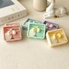 Candy Color Contact Lenses Box Cute Bow Portable Contact Lens Case with Tweezer Suction Stick Set for Travel Kit Holder