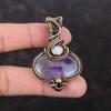 Super 23 Amethyst Pendant Copper Wire Wrapped Pendant Rainbow Moonstone Gemstone Pendant Beautiful Copper Jewelry Handmade Pendant For Gift