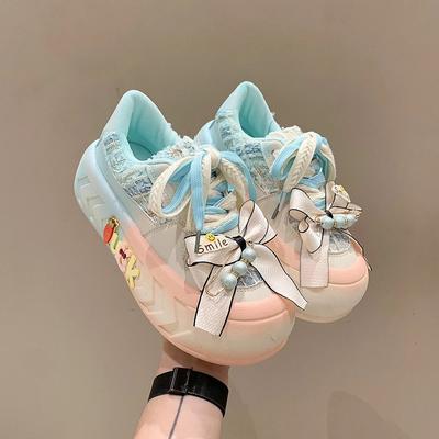 Толстая подошва Каваи губка торт толстая подошва женские кеды новая модная обувь на платформе легкая уродливая голова спортивная обувь