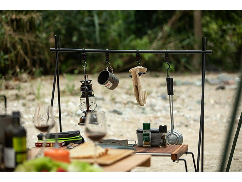 Folding Tripod Camping Rack for Clothes Drying & Travel Organization