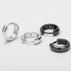 Серьги-кольца S925 Посеребренные Черно-Белые для Мужчин Женщин Пары Простые Круглые Серьги
