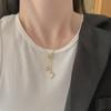 Японско-корейское ожерелье с подвеской Love Tassel из титановой стали с перламутром - роскошные, невыцветающие украшения