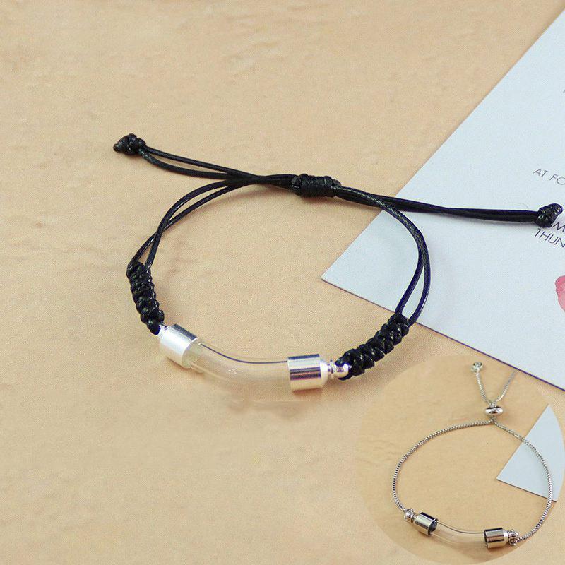 Glass Elbow Bracelet Glass Bend Bracelet Empty Bottle Bracelet Hand Woven Rope Handmade Open Cinnabar Bottle