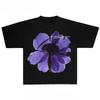 Flower Graphic Print Autumn Pure Cotton Men's and Women's T-shirt Short Sleeve Street Fashion Trend Clothing Vintage Clothes