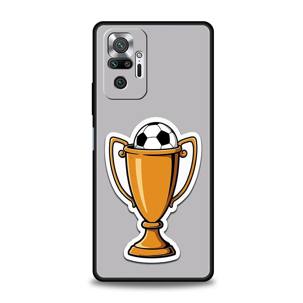 Чехол для телефона для Xiaomi Redmi Note 14 13 12 Pro Plus 5G 9S 9 10 11 4G 14C 13C 12C 10C 9C 9A Мягкий чехол Футбольное сердцебиение