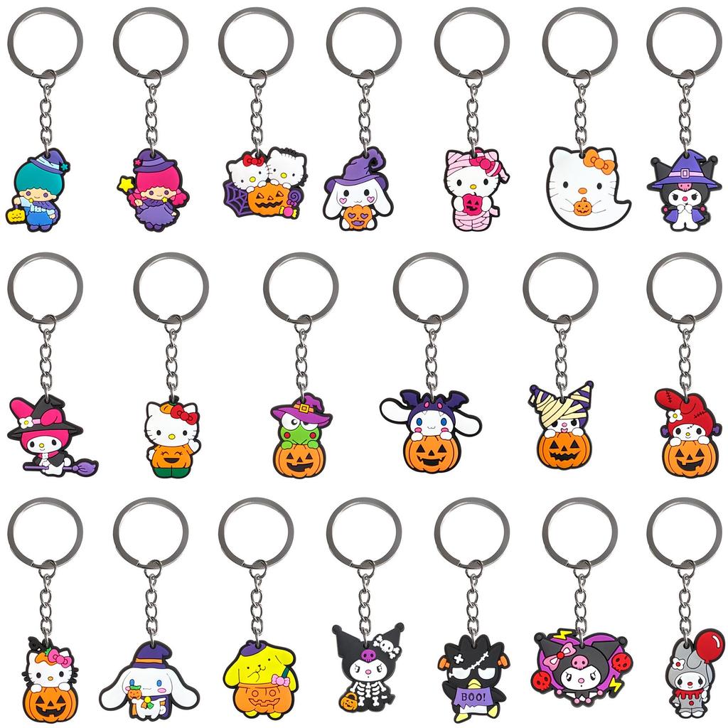 Набор брелоков с персонажами Sanrio: Мягкие Резиновые Брелоки для Сумок и Аксессуары-Подвески для Рюкзаков